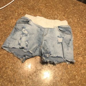 Maternity jean shorts